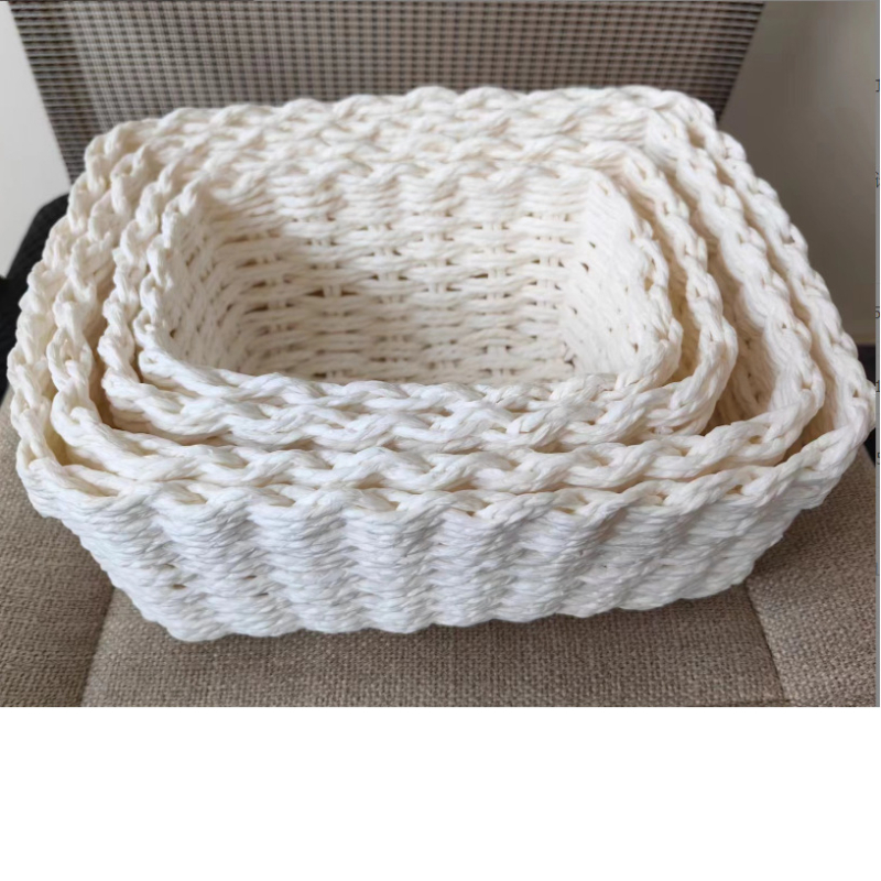 Gyári raktáron kézzel készített szalmatároló befejező kosár otthon hálószoba nappali piszkos asztali papírkötél vegyes keret négy darabos szett