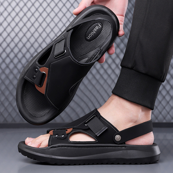 Χονδρικές παντόφλες μεγάλου μεγέθους 2025 Καλοκαιρινά νέα σανδάλια ανδρών με χοντρή σόλα, casual παπούτσια θαλάσσης, ανδρικά παπούτσια εξωτερικής χρήσης διπλής χρήσης, σανδάλια και παντόφλες