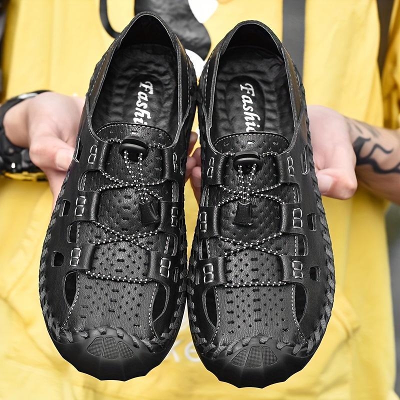 Meeste ehtsast nahast sandaalid, stiilsed ja hingavad, kerged