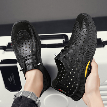 Ανδρικά παπούτσια άνοιξης 2024, δερμάτινα παπούτσια με κούφια ύφανση, ανδρικά slip-on παπούτσια, ανδρικά αναπνεύσιμα μοκασίνια, ανδρικά μοκασίνια