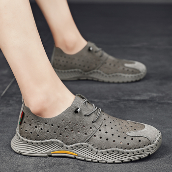 Ανδρικά παπούτσια άνοιξης 2024, δερμάτινα παπούτσια με κούφια ύφανση, ανδρικά slip-on παπούτσια, ανδρικά αναπνεύσιμα μοκασίνια, ανδρικά μοκασίνια