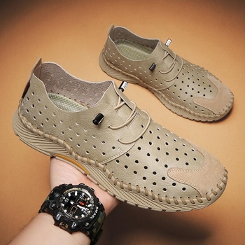 Ανδρικά παπούτσια άνοιξης 2024, δερμάτινα παπούτσια με κούφια ύφανση, ανδρικά slip-on παπούτσια, ανδρικά αναπνεύσιμα μοκασίνια, ανδρικά μοκασίνια