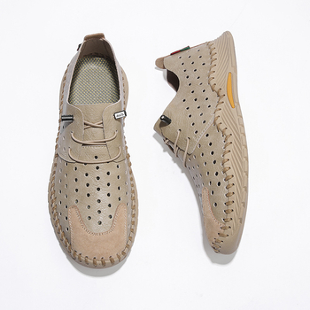 Ανδρικά παπούτσια άνοιξης 2024, δερμάτινα παπούτσια με κούφια ύφανση, ανδρικά slip-on παπούτσια, ανδρικά αναπνεύσιμα μοκασίνια, ανδρικά μοκασίνια