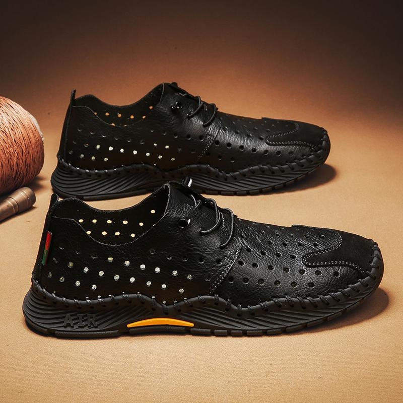 2024 tavaszi férfi cipők üreges bőr cipők férfi bebújós cipők férfi lélegző mokaszinok férfi mokaszinok