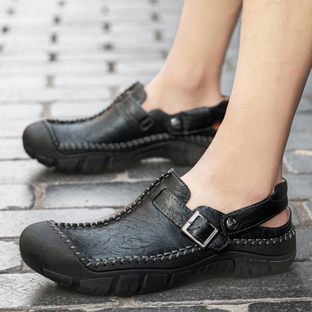 Σανδάλια Escape Leopard 2024 Άνοιξη/Καλοκαίρι Baotou Αναπνέοντα 48 plus size Χειροποίητα Casual Ανδρικά Παπούτσια Χοντρή Σόλα Ελαφριά Αντιολισθητικά