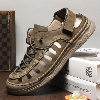 2025 Amazon határokon átnyúló plus size szandálok férfi vastag talpú nyári puha talpú strandcipők felsőruházat kettős célú szandálok kopásálló