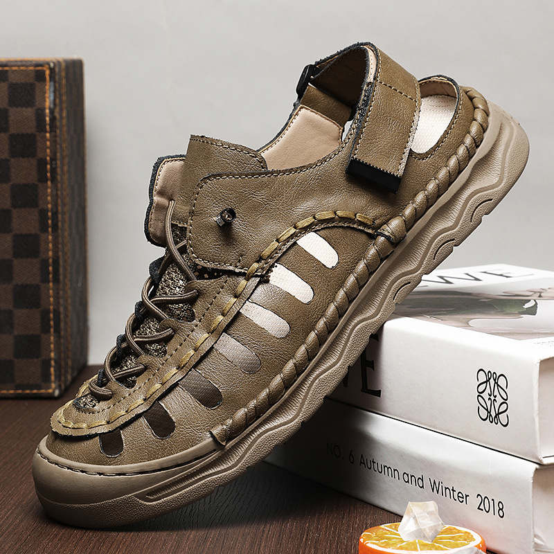 2025 Amazon határokon átnyúló plus size szandálok férfi vastag talpú nyári puha talpú strandcipők felsőruházat kettős célú szandálok kopásálló