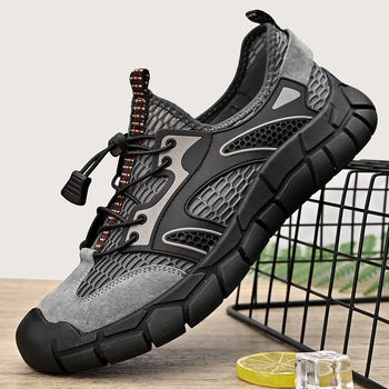 Παπούτσια Mesh για άνδρες 2024 Καλοκαίρι Νέο Στυλ Hollow Αναπνέοντα Παπούτσια River Tracing με Μαλακή Σόλα και Αντιολισθητικά Παπούτσια για Εξωτερική Χρήση, Casual, Παραλία
