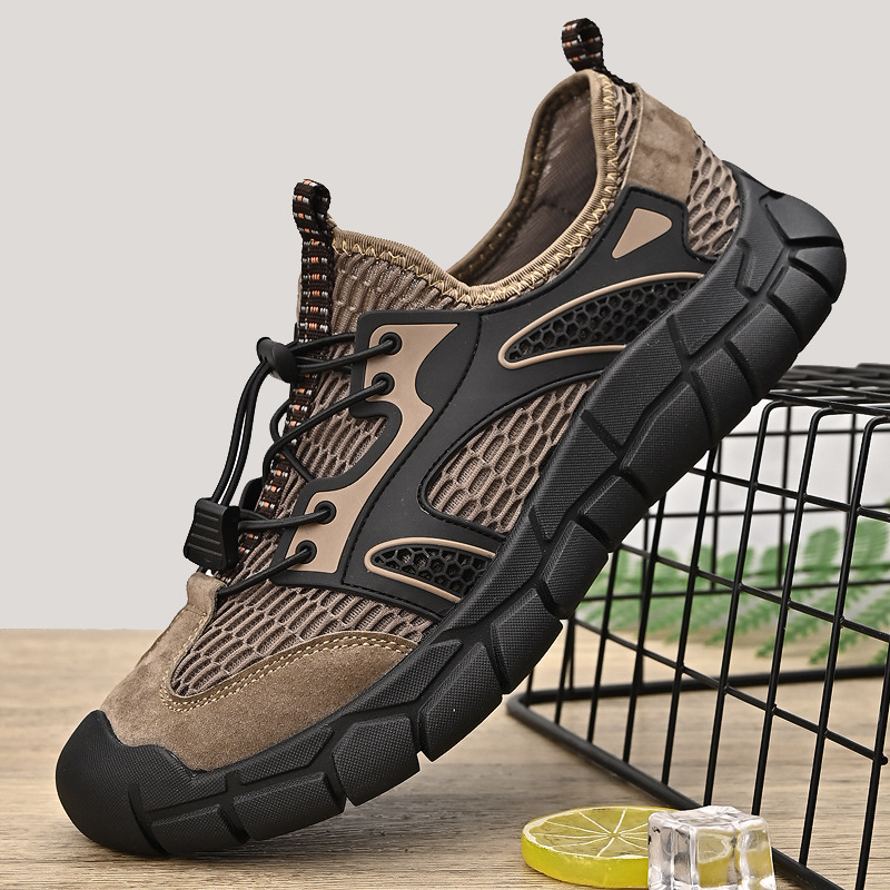 Pantofi de plajă casual pentru bărbați, pantofi de vară 2024, stil nou, cu talpă moale, respirabil, antiderapant, pentru exterior, pantofi de plajă