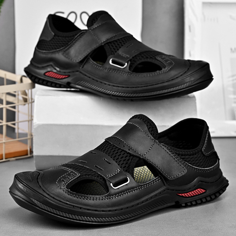 Szandálok Férfi cipők Nyári Lélegző Felsőruházat Baotou Mesh Sport Strand Férfi Kültéri Csúszásmentes Gátlócipő Háló