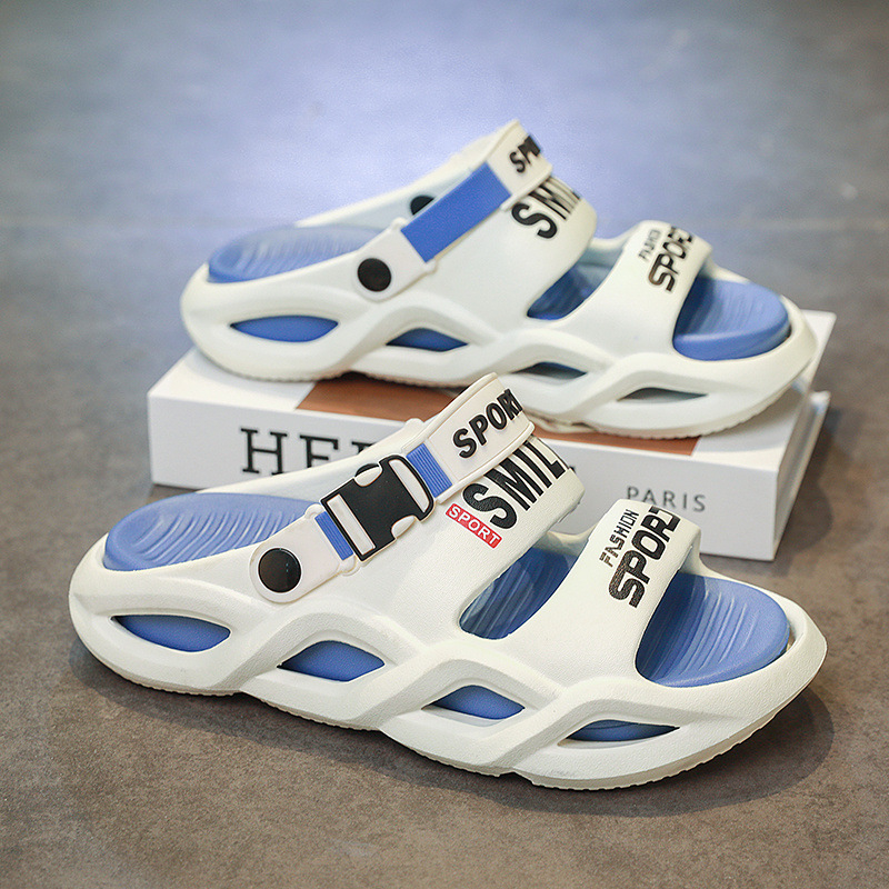 Papuci de cocos pentru bărbați, vară exterioară, talpă groasă, antiderapantă, două perechi de sandale pentru bărbați, sandale de plajă în aer liber cu senzație de rahat