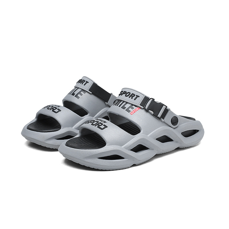 Papuci de cocos pentru bărbați, vară exterioară, talpă groasă, antiderapantă, două perechi de sandale pentru bărbați, sandale de plajă în aer liber cu senzație de rahat