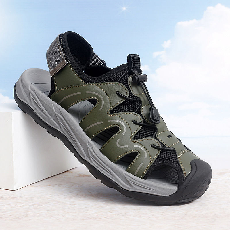 Külkereskedelmi nagy méretű férfi alkalmi szandálok kültéri strandcipők mosolygós arc sokoldalú divatos férfi cipők 46-os méret nyári csúszásgátló cipők