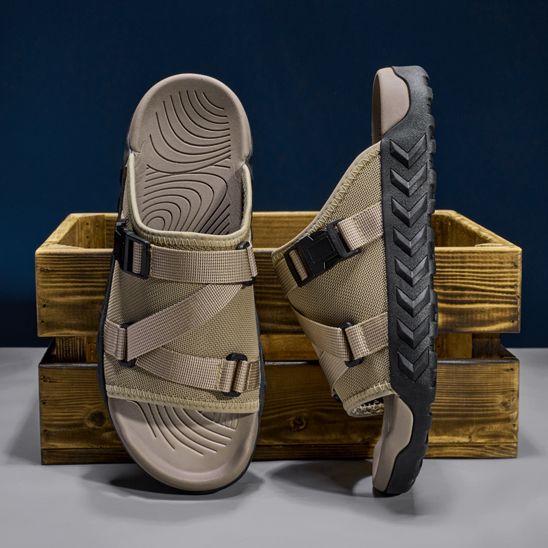 Határokon átnyúló nyári nagy méretű strandpapucsok kültéri szabadidős bebújós szandálok lélegző hálós papucsok férfi strandcipők