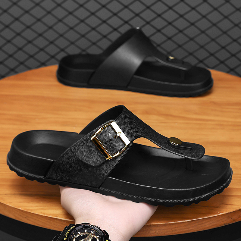 Férfi papucsok 2025 nyári új stílusú papucsok vastag talpú alkalmi csúszásgátló kopásálló férfi strandszandálok nagy méret