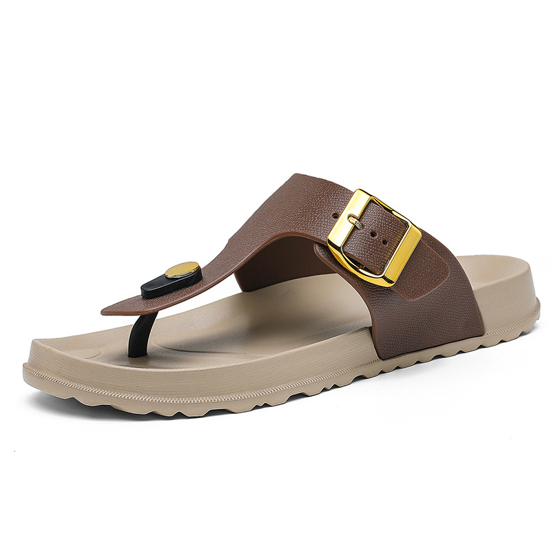 Férfi papucsok 2025 nyári új stílusú papucsok vastag talpú alkalmi csúszásgátló kopásálló férfi strandszandálok nagy méret