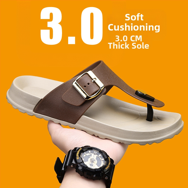 Férfi papucsok 2025 nyári új stílusú papucsok vastag talpú alkalmi csúszásgátló kopásálló férfi strandszandálok nagy méret