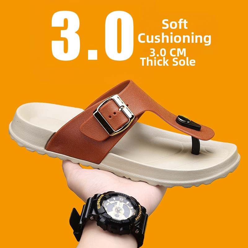 Férfi papucsok 2025 nyári új stílusú papucsok vastag talpú alkalmi csúszásgátló kopásálló férfi strandszandálok nagy méret