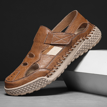 2025-ös határokon átnyúló robbanások Baotou szandálok Férfi nyári strandszandálok Divatos férfi kézzel varrott plus size szandálok