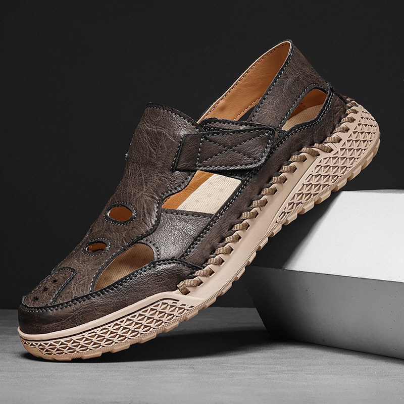 2025-ös határokon átnyúló robbanások Baotou szandálok Férfi nyári strandszandálok Divatos férfi kézzel varrott plus size szandálok