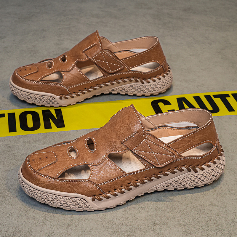2025-ös határokon átnyúló robbanások Baotou szandálok Férfi nyári strandszandálok Divatos férfi kézzel varrott plus size szandálok