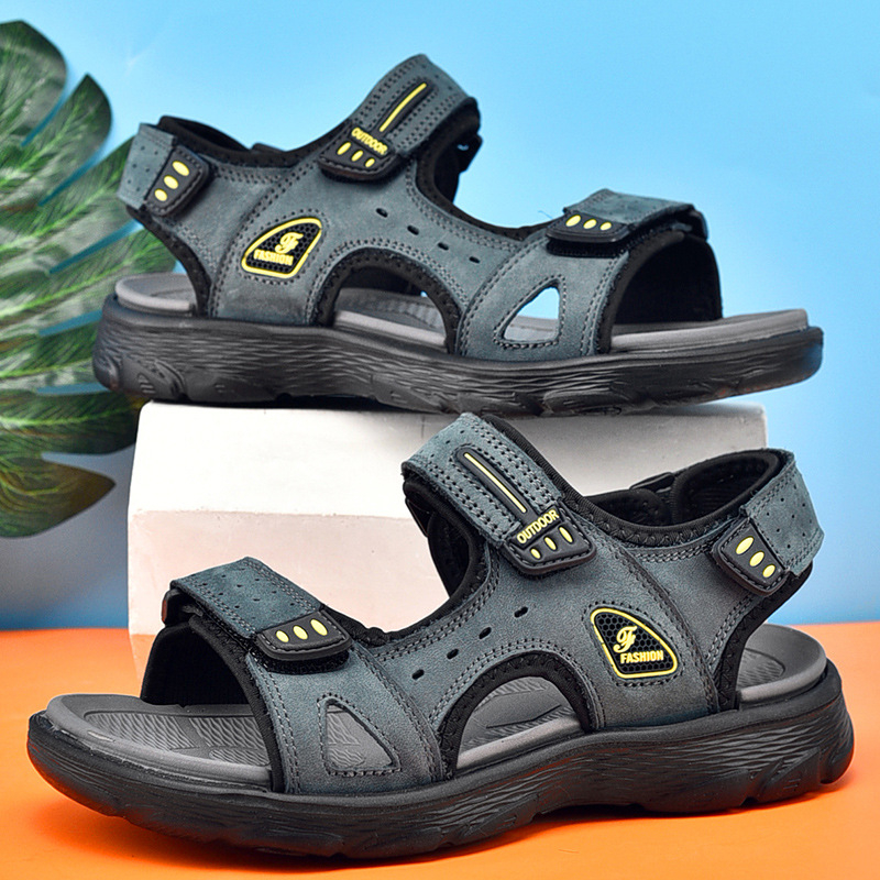 2025 Új Szandálok Férfi Nyári Férfi Valódi Bőr Vezetési Szabadtéri Ruházat Férfi Szabadtéri Sport Hétköznapi Csúszásmentes Strandcipők