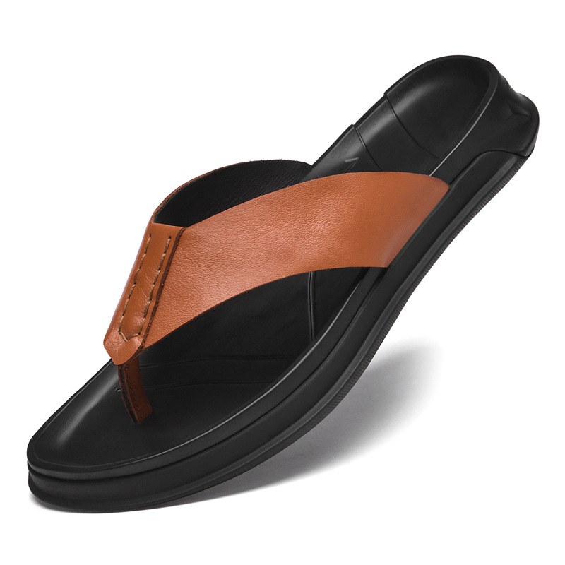 Nyári új, nagy méretű, csúszásmentes, kültéri, férfiaknak való strandcipők, hétköznapi külső viselet, személyre szabott szandálok, kényelmes és lélegző papucsok