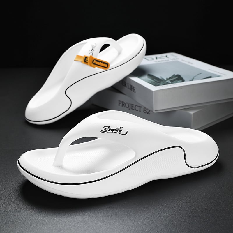 Dung Flip Flops pentru bărbați, vară, fund gros, rezistent la uzură, sandale de plajă, antiderapante, ușoare, fund moale, vopsite, papuci pentru bărbați