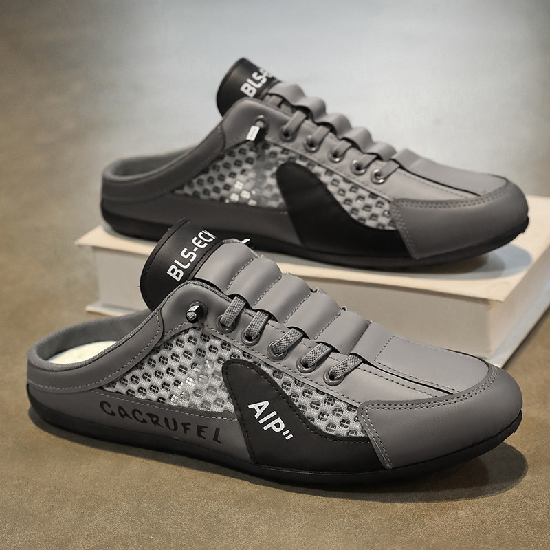 Baotou pusčības vīriešu vasaras elpojoši vīriešu apavi uzvelkami uzvelkami vīriešu neslīdošas sandales bez smakas