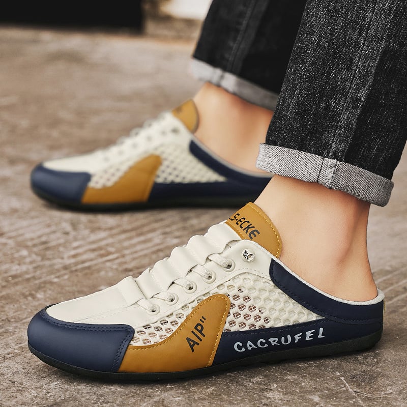 Baotou pusčības vīriešu vasaras elpojoši vīriešu apavi uzvelkami uzvelkami vīriešu neslīdošas sandales bez smakas