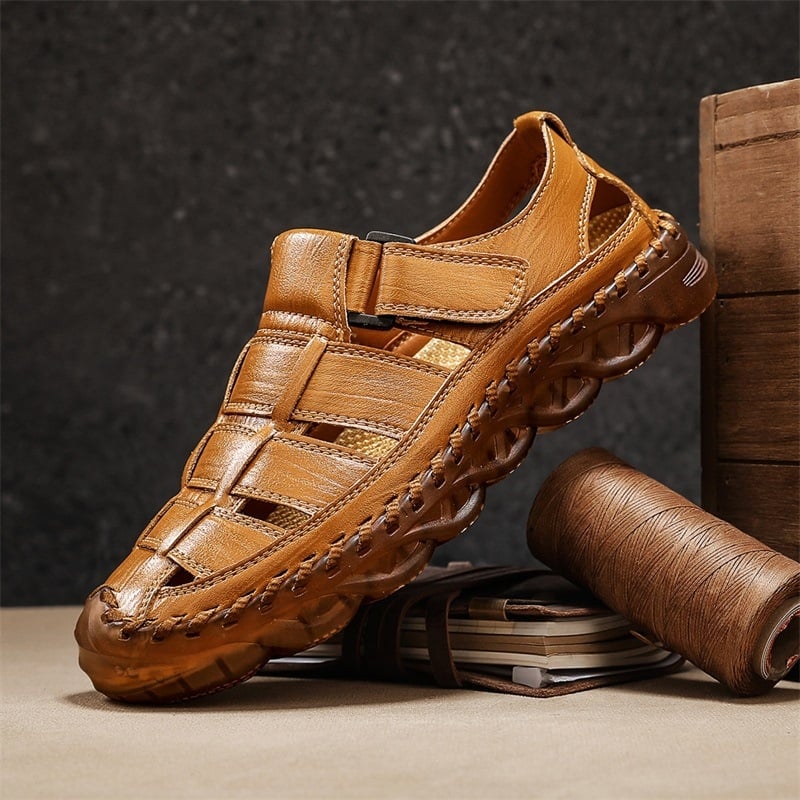 Sandale de plajă pentru bărbați, vară, casual, din piele naturală, rezistente la uzură, respirabile, vânzare transfrontalieră, mărime plus, pantofi de vară pentru bărbați