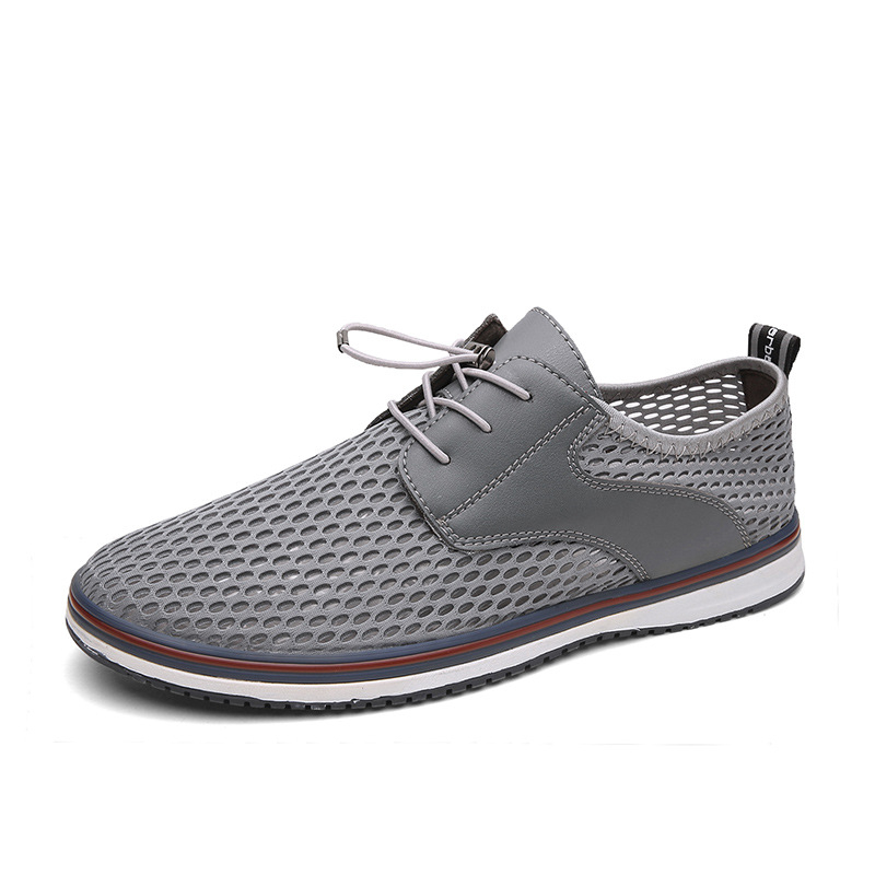 Férfi cipők, hálós, üreges, nyári, lélegző, vékony hálós cipők, férfi alkalmi gördeszkás cipők, repülő, szőtt cipők, könnyű és kényelmes apacipők