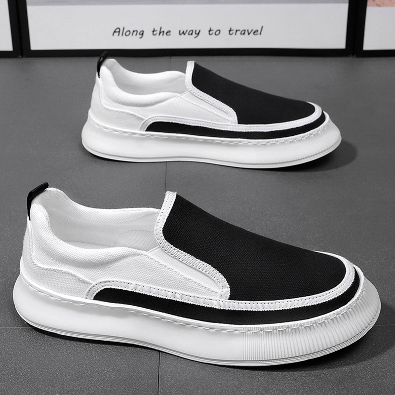Férfi cipők Nyári Lélegző Hétköznapi Szövetcipők Hétköznapi Puha Talpú Munkahelyi Hétköznapi Lusta Sétára Bebújós Vászon Tornacipők