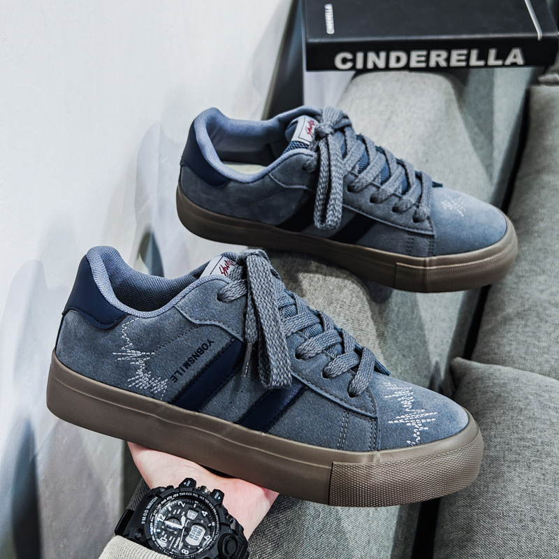 2025. gada pavasara jaunās audekla kurpes vīriešu maizes apavi modernas ikdienas kurpes retro sporta dēļu kurpes vīriešiem vairumtirdzniecība tiešraidē