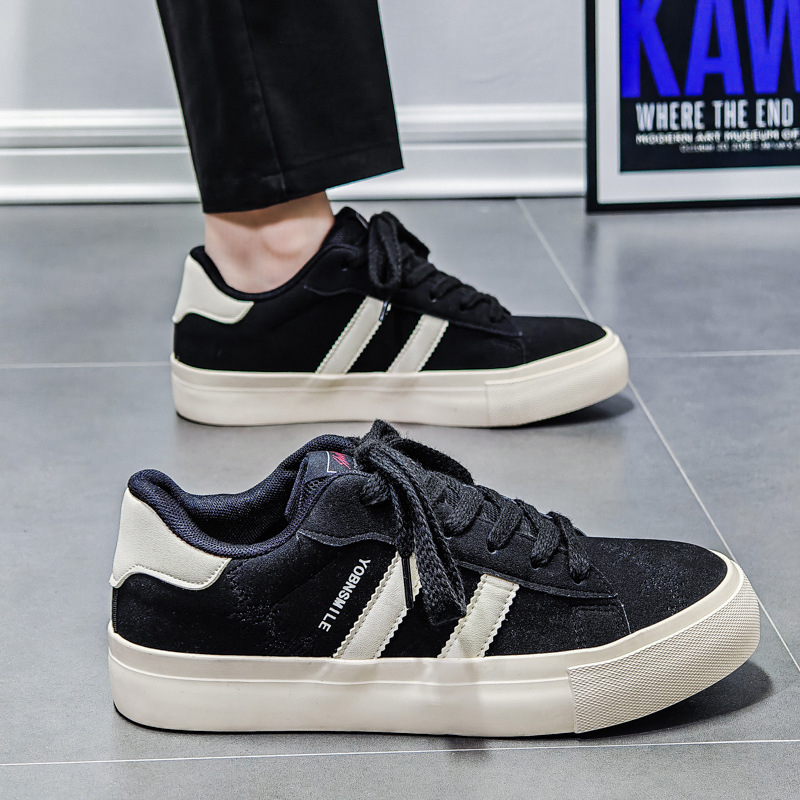 2025. gada pavasara jaunās audekla kurpes vīriešu maizes apavi modernas ikdienas kurpes retro sporta dēļu kurpes vīriešiem vairumtirdzniecība tiešraidē