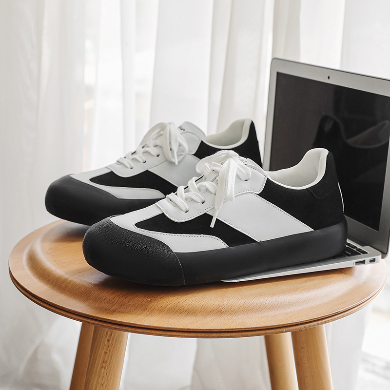 Páros bolyhos cipők Tavaszi és őszi Új japán retró alacsony szárú hétköznapi zsíros német edzőcipők férfi és női vastag talpú nagylábujjú kenyérlap cipő