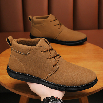 Martin Boots Új Őszi és Téli Egyszerű Munkaruha Cipő Chelsea Brit Stílusú Bőr Férfi Cipő Trendi Üzleti Magasszárú Boots Cipő