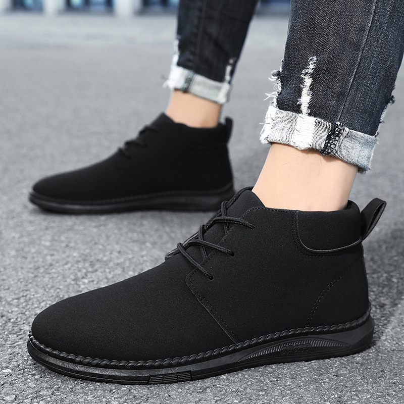 Martin Boots Új Őszi és Téli Egyszerű Munkaruha Cipő Chelsea Brit Stílusú Bőr Férfi Cipő Trendi Üzleti Magasszárú Boots Cipő