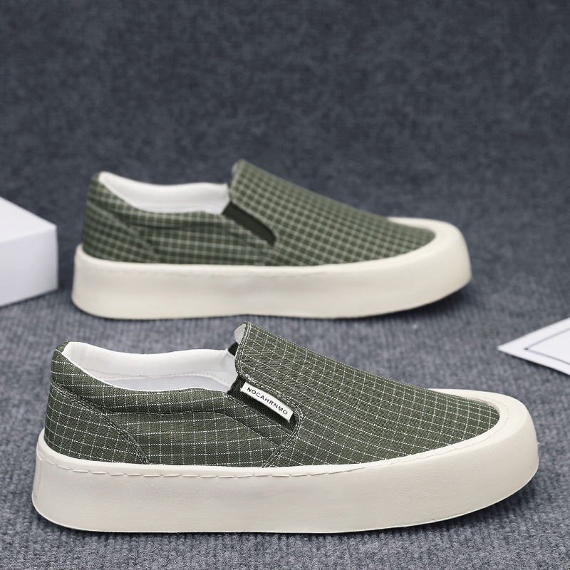 Nyári, határokon átnyúló férfi cipők, lélegző vászoncipők, lusta, bebújós munkacipők, divatos férfi alkalmi cipők nagykereskedelemben