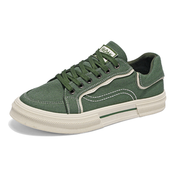 Audekla apavi vīriešiem 2025. gada vasarai, jauni, moderni, universāli, ikdienas, zema augšdaļas, sporta apavi ar biezu zoli, palielināta zaļa auduma apavi