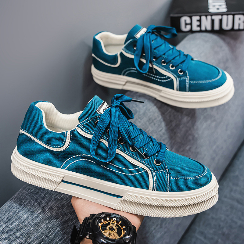 Audekla apavi vīriešiem 2025. gada vasarai, jauni, moderni, universāli, ikdienas, zema augšdaļas, sporta apavi ar biezu zoli, palielināta zaļa auduma apavi