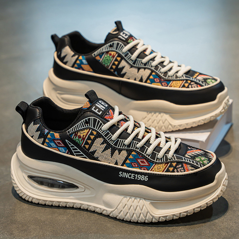 Férfi cipők Új tavaszi, minden mérkőzésre alkalmas alkalmi divat Forrest Gump futó sport személyre szabott graffiti vastag talpú Torre cipők 2025
