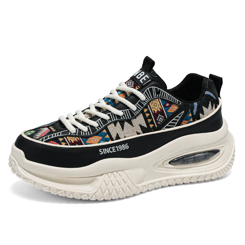 Férfi cipők Új tavaszi, minden mérkőzésre alkalmas alkalmi divat Forrest Gump futó sport személyre szabott graffiti vastag talpú Torre cipők 2025