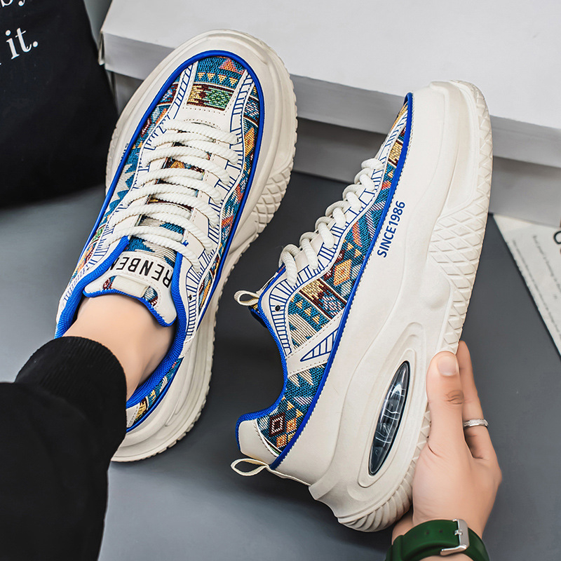 Férfi cipők Új tavaszi, minden mérkőzésre alkalmas alkalmi divat Forrest Gump futó sport személyre szabott graffiti vastag talpú Torre cipők 2025