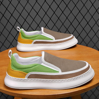 2022 Four Seasons Νέα, χαμηλά, casual, μοντέρνα, αναπνεύσιμα, καμβάς με στρογγυλή μύτη, slip-on, νεαρά ανδρικά παπούτσια
