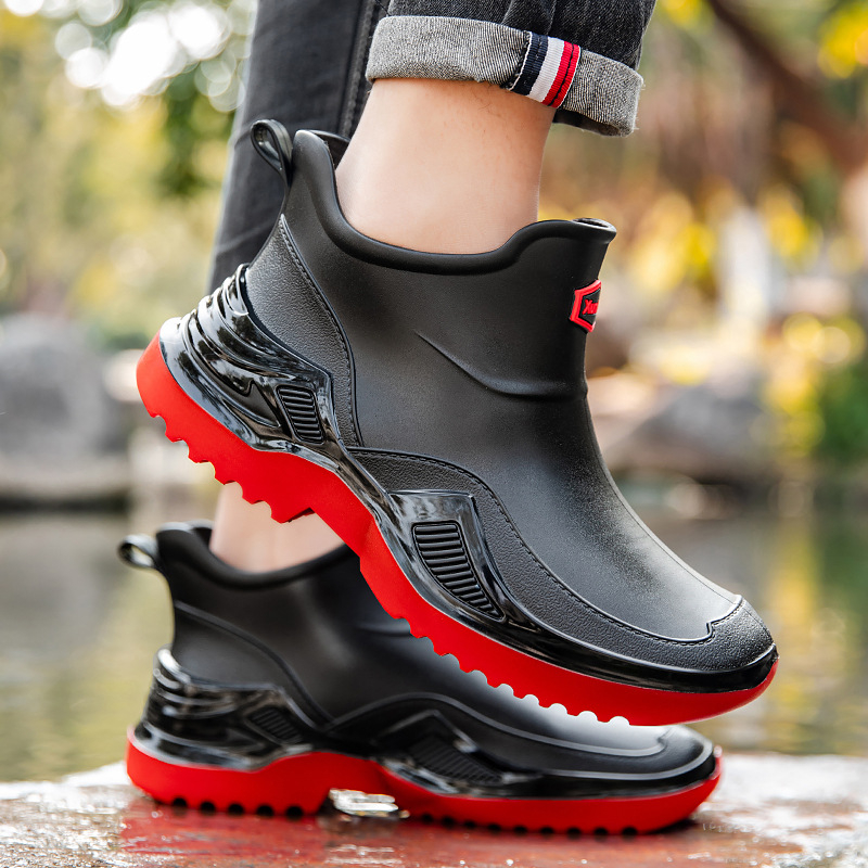 Meeste vabaaja õues kasutatavad kummikud igaks aastaajaks, täiskasvanutele mõeldud madala säärega meeste kummikingad, veekindlad ja kulumiskindlad töökummikud