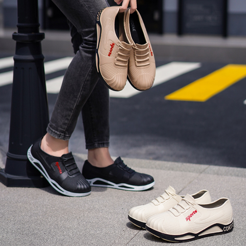 Piiriülesed moe Korea meeste nelja aastaaja kummist saapad ehitusplatsile, õue, veekindlad, libisemiskindlad, kulumiskindlad madala säärega kummist kingad