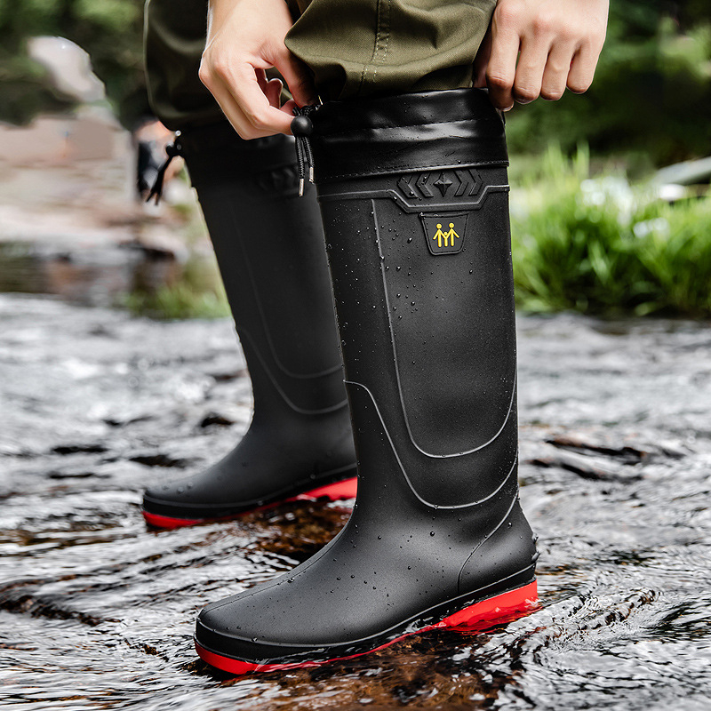 pluss-suuruses kummisaapad meestele, vihmakindlad ja veekindlad kingad, fliisvoodriga, libisemiskindlad, kulumiskindlad, töökaitseks, kalapüügiks, pika varrega töökummikusaapad
