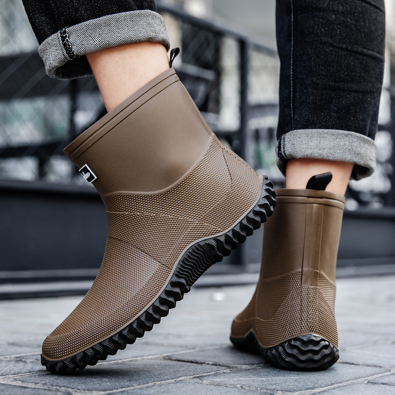 Moodsad paaridele mõeldud lühikese toruga kulumiskindlad unisex mustad kummikud, piiriülene otsetarne, õues ja kalapüügiks mõeldud veejalatsite hulgimüük