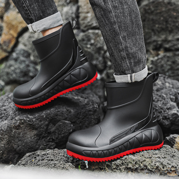 Νέα κομψά ανδρικά αδιάβροχα αντιολισθητικά παπούτσια για υπαίθριες δραστηριότητες μέχρι τη μέση της γάμπας με επένδυση από φλις, ζεστά ιαπωνικά, ευέλικτα, αδιάβροχα, διασυνοριακά